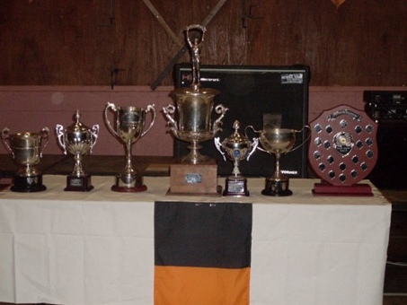Senior and underage trophies on display at the Presentation Night 2009